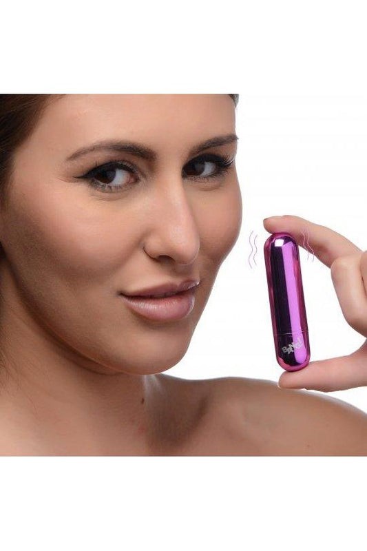 10X Rechargeable Vibrating Metallic Bullet - Purple - Sex On the Go