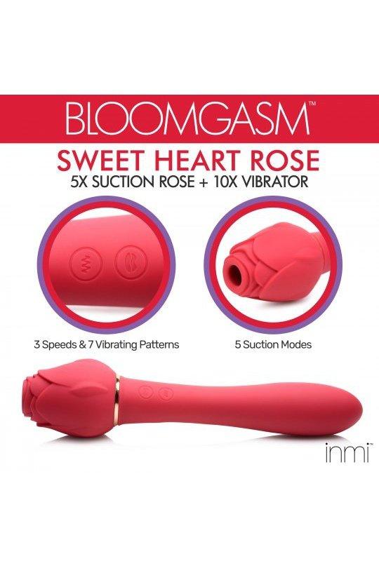 Bloomgasm Sweet Heart Rose Clit Suction Vibrator - Sex On the Go