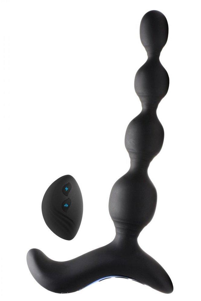 Shock-Beads 80X Vibrating & E-stim Silicone Anal Beads with Remote - Sex On the Go