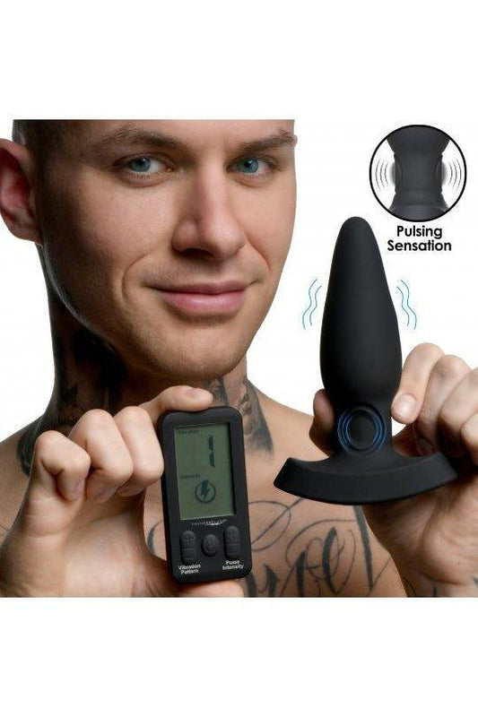 25X Pulsing and Vibrating Silicone Plug with Remote - Sex On the Go