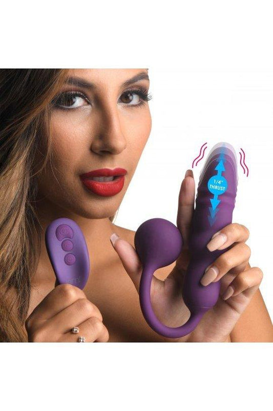 Thrust Thumper Thrusting Silicone Vibrator with Remote - Sex On the Go