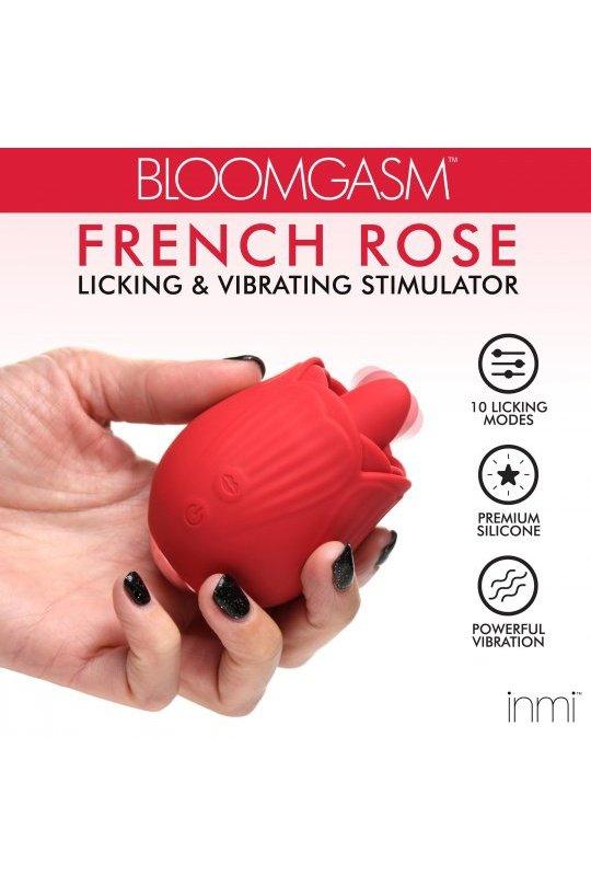 10X French Rose Licking and Vibrating Stimulator - Sex On the Go