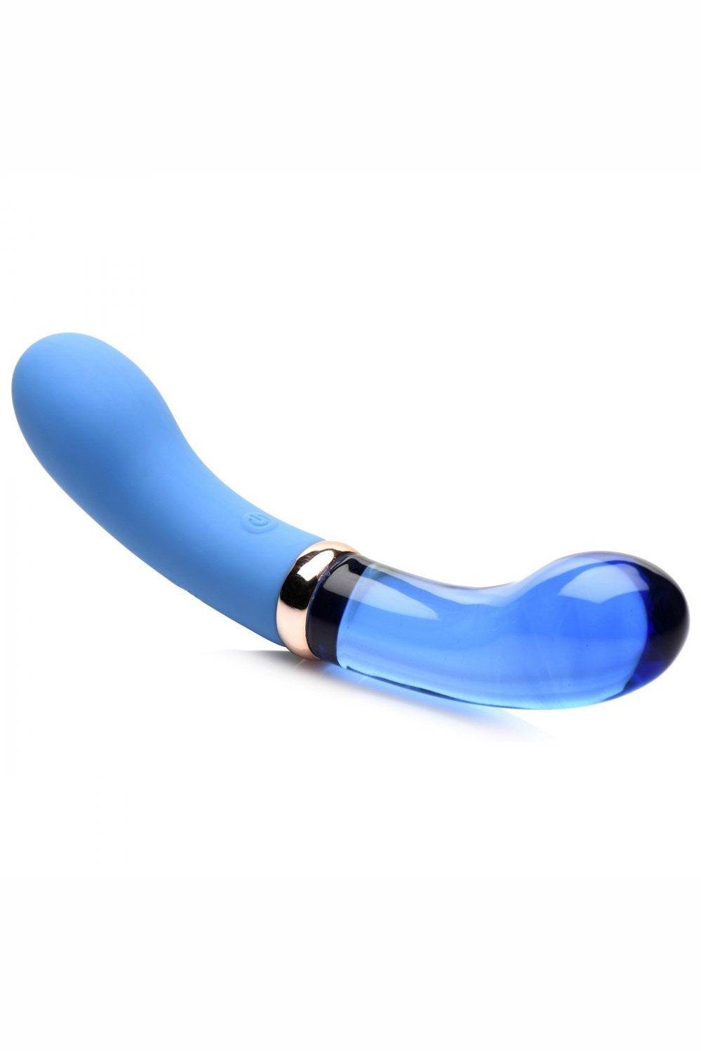 10X Bleu Dual Ended G-Spot Silicone and Glass Vibrator - Sex On the Go