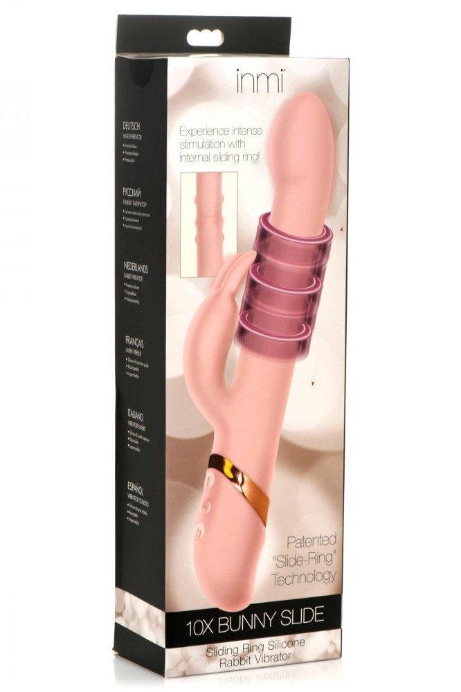 10X Bunny Slide Ring Silicone Vibrator Sex on the Go