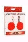 Pom Pom Nipple Clamps - Red - Sex On the Go