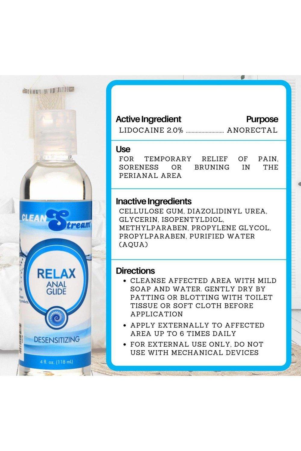 CleanStream Relax Desensitizing Anal Lube 4 oz - Sex On the Go