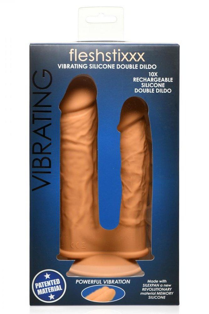 10X Silexpan Vibrating 6 and 7 Inch Double DIldo - Sex On the Go