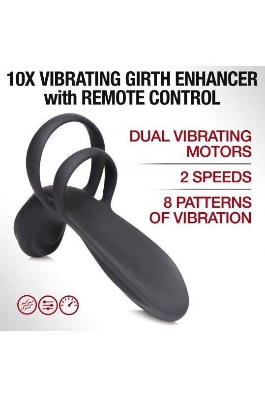 10X Silicone Vibrating Girth Enhancer with Remote Control - Sex On the Go