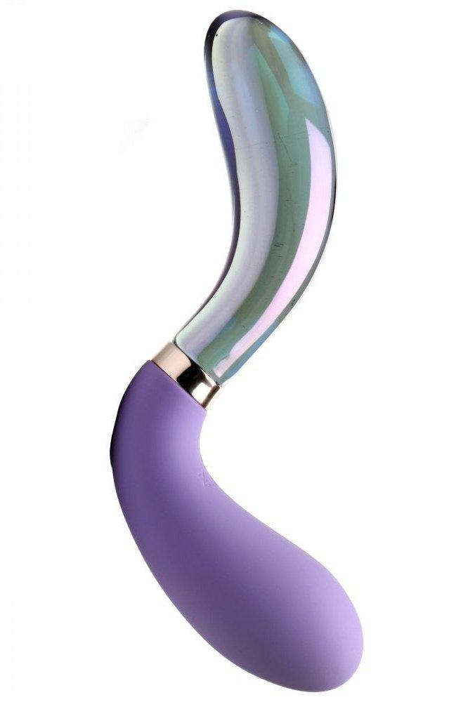 10X Pari Dual Ended Wavy Silicone and Glass Vibrator - Sex On the Go