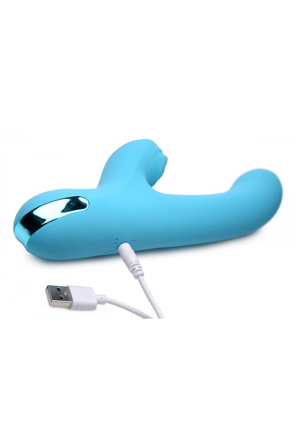 5 Star 13X Silicone Pulsing and Vibrating Rabbit - Teal - Sex On the Go