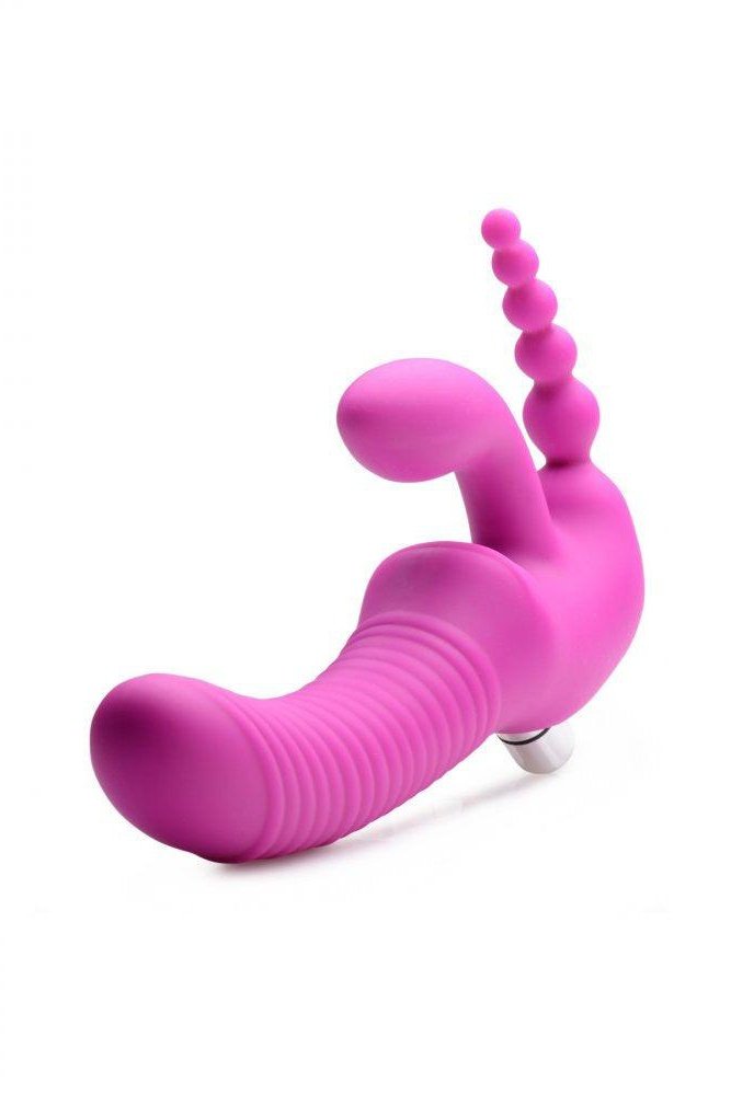 Regal Rider Vibrating Silicone Strapless Strap On Triple G Dildo - Sex On the Go