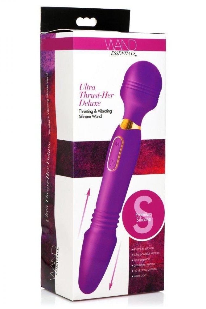 Ultra Thrust-Her Deluxe Thrusting and Vibrating Silicone Wand - Sex On the Go